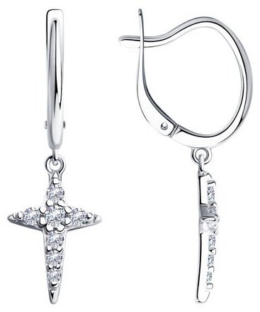 Серьги SOKOLOV 94024837 вес 2.94 г серебро, фианит купить,17999