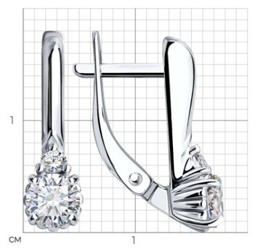 Серьги Diamant 94-120-01555-1 вес 2.58 г серебро, фианит купить,16416