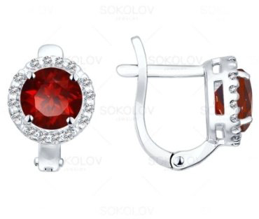Серьги SOKOLOV 92021164 вес 2.35 г серебро, фианит купить,14093
