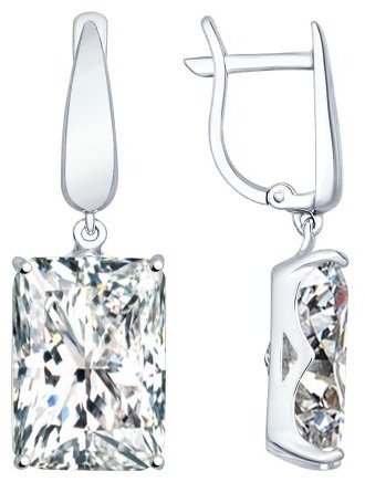 Серьги SOKOLOV 94022279 вес 8.57 г серебро, фианит купить,30499