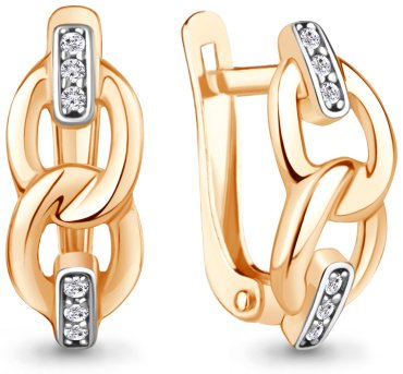 Серьги AQUAMARINE 400174А.6 вес 2.46 г серебро, фианит купить,34679