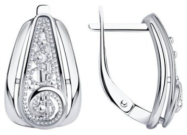 Серьги Diamant 94-120-00667-1 вес 3.25 г серебро, без вставок купить,23598
