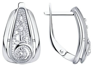 Серьги Diamant 94-120-00667-1 вес 3.25 г серебро, без вставок купить,23598