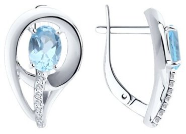 Серьги Diamant 94-320-00551-1 вес 3.6 г серебро, фианит купить,18381