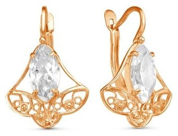 Серьги Красная пресня 3389817 вес 6.8 г серебро, фианит купить,28481