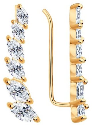 Кафф SOKOLOV 93020984 вес 1.85 г серебро, золото, фианит купить,13500