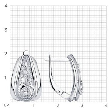 Серьги Diamant 94-120-00667-1 вес 3.25 г серебро, без вставок купить,23598