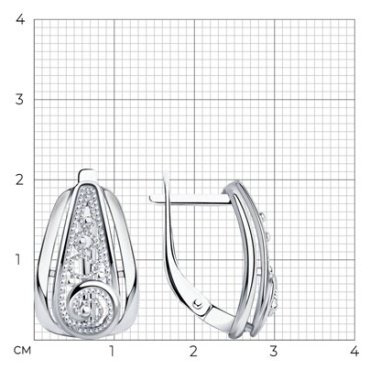 Серьги Diamant 94-120-00667-1 вес 3.25 г серебро, без вставок купить,23598
