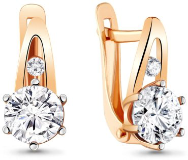 Серьги AQUAMARINE 48446А вес 2.2 г серебро, фианит купить,30575