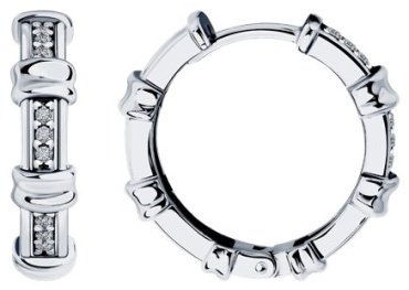 Серьги Diamant 94-120-01547-2 вес 6.85 г серебро, фианит купить,NaN