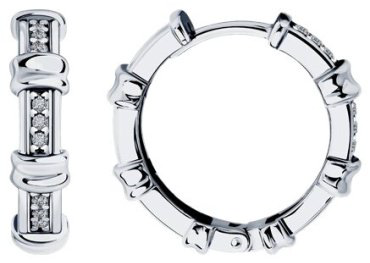 Серьги Diamant 94-120-01547-2 вес 6.85 г серебро, фианит купить,NaN
