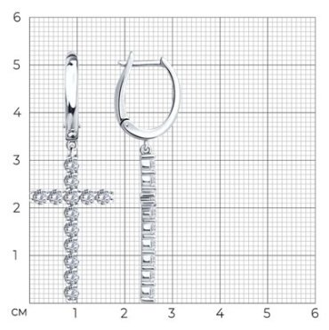 Серьги SOKOLOV 94027088 вес 7.56 г серебро, фианит купить,39769