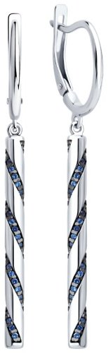 Серьги Diamant 94-121-02187-1 вес 6.54 г серебро, фианит купить,33816