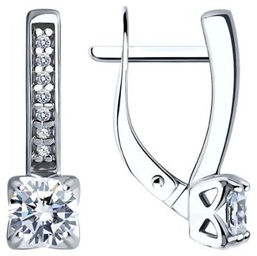 Серьги Diamant 94-120-01712-1 вес 2.7 г серебро, фианит купить,19494