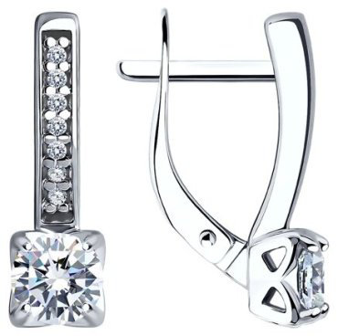 Серьги Diamant 94-120-01712-1 вес 2.7 г серебро, фианит купить,19494