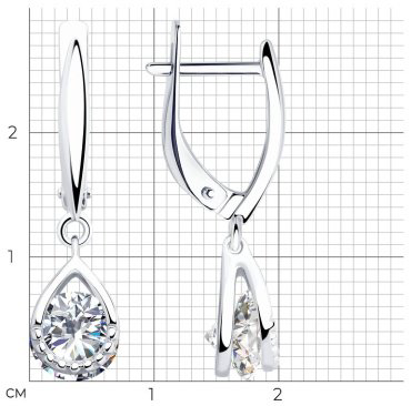 Серьги SOKOLOV 94023280 вес 3.62 г серебро, фианит купить,22949
