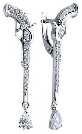 Серьги SOKOLOV 94026411 вес 4.45 г серебро, фианит купить,20949