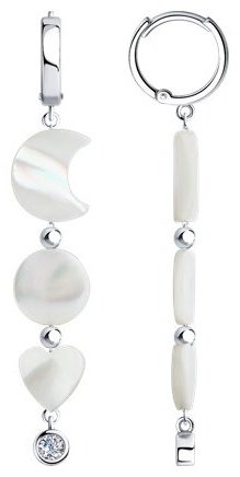 Серьги SOKOLOV 83020299 вес 5.45 г серебро, фианит купить,NaN