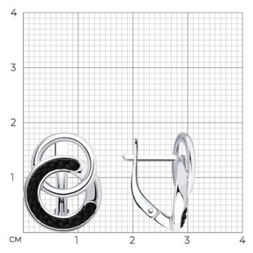 Серьги Diamant 94-120-01882-1 вес 4.56 г серебро, без вставок купить,29754