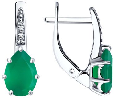 Серьги Diamant 94-320-02059-4 вес 2.22 г серебро, фианит купить,NaN