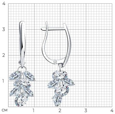Серьги SOKOLOV 94023998 вес 5.87 г серебро, фианит купить,24880