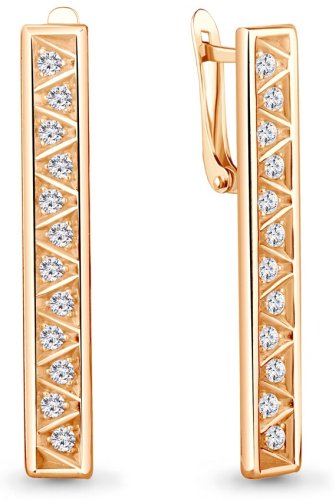 Серьги AQUAMARINE 48999А.6 вес 5.32 г серебро, фианит купить,49725