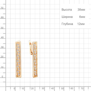 Серьги AQUAMARINE 48999А.6 вес 5.32 г серебро, фианит купить,49725