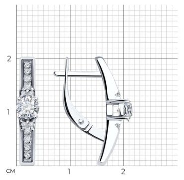 Серьги Diamant 94-120-01604-1 вес 2.93 г серебро, фианит купить,19464
