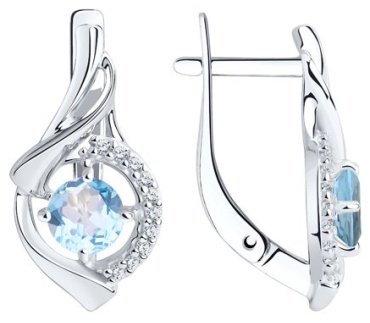 Серьги Diamant 94-320-00379-1 вес 3.4 г серебро, фианит купить,19954