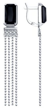 Серьги Diamant 94-321-02084-1 вес 5.42 г серебро, агат, фианит купить,41040
