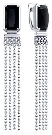 Серьги Diamant 94-321-02084-1 вес 5.42 г серебро, агат, фианит купить,41040