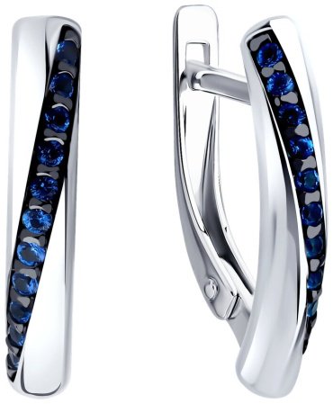 Серьги Diamant 94-120-02262-1 вес 3.13 г серебро, фианит купить,NaN