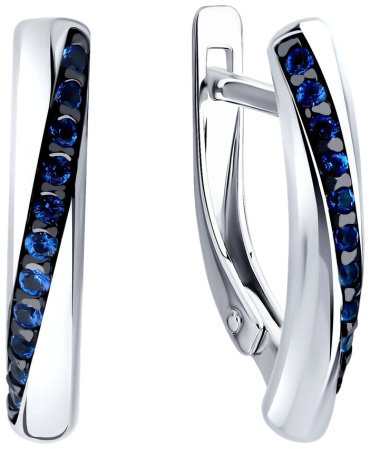 Серьги Diamant 94-120-02262-1 вес 3.13 г серебро, фианит купить,NaN