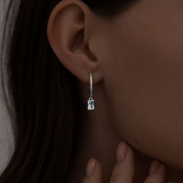 Серьги SOKOLOV 92022742 вес 2.43 г серебро, фианит, топаз купить,28728