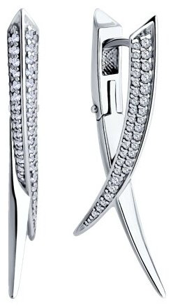 Серьги Diamant 94-120-02070-1 вес 6.39 г серебро, фианит купить,28395