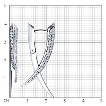 Серьги Diamant 94-120-02070-1 вес 6.39 г серебро, фианит купить,28395