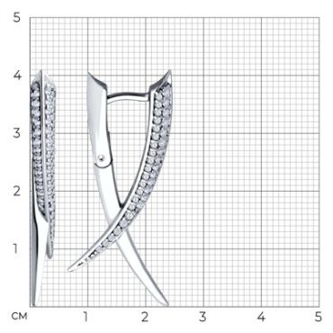 Серьги Diamant 94-120-02070-1 вес 6.39 г серебро, фианит купить,28395
