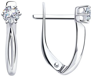 Серьги Diamant 94-120-01376-1 вес 1.82 г серебро, фианит купить,14364