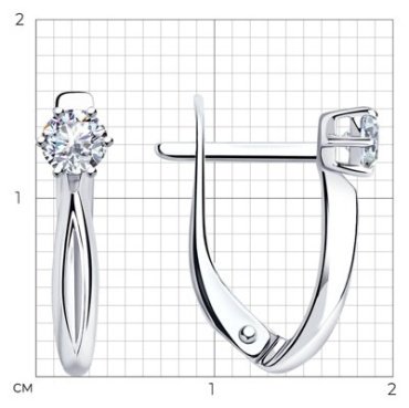 Серьги Diamant 94-120-01376-1 вес 1.82 г серебро, фианит купить,14364