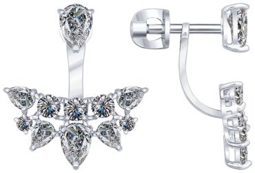 Серьги SOKOLOV 94021936 вес 3.97 г серебро, фианит купить,NaN