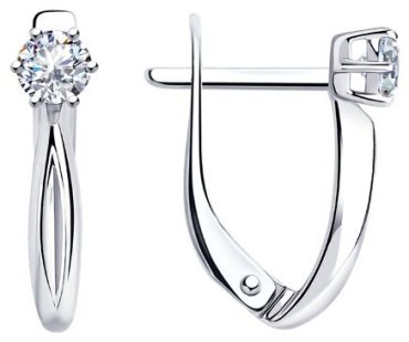Серьги Diamant 94-120-01376-1 вес 1.82 г серебро, фианит купить,14364