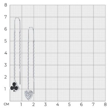 Серьги-цепочки SOKOLOV 94026483 вес 1.95 г серебро, фианит купить,20578