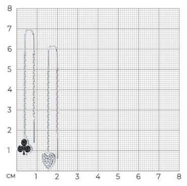 Серьги-цепочки SOKOLOV 94026483 вес 1.95 г серебро, фианит купить,20578