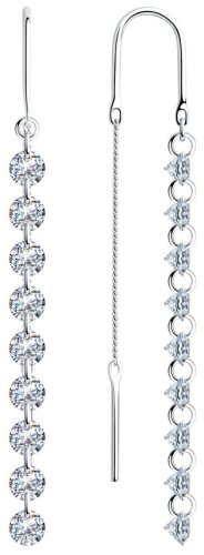 Серьги SOKOLOV 94023999 вес 2.48 г серебро, фианит купить,18000
