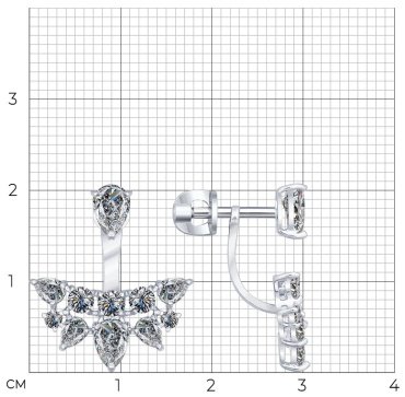 Серьги SOKOLOV 94021936 вес 3.97 г серебро, фианит купить,NaN