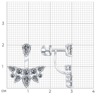 Серьги SOKOLOV 94021936 вес 3.97 г серебро, фианит купить,NaN