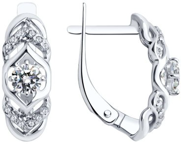 Серьги SOKOLOV 94022500 вес 2.39 г серебро, фианит купить,13999