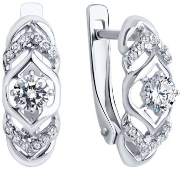 Серьги SOKOLOV 94022500 вес 2.39 г серебро, фианит купить,13999