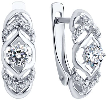Серьги SOKOLOV 94022500 вес 2.39 г серебро, фианит купить,13999
