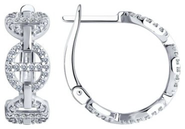 Серьги SOKOLOV 94025803 вес 4.9 г серебро, фианит купить,20949